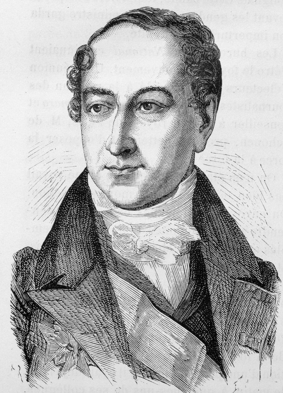 Porträtt av Peyronnet (eller Peyronet), fransk politiker (1778 - 1854) - i "" L