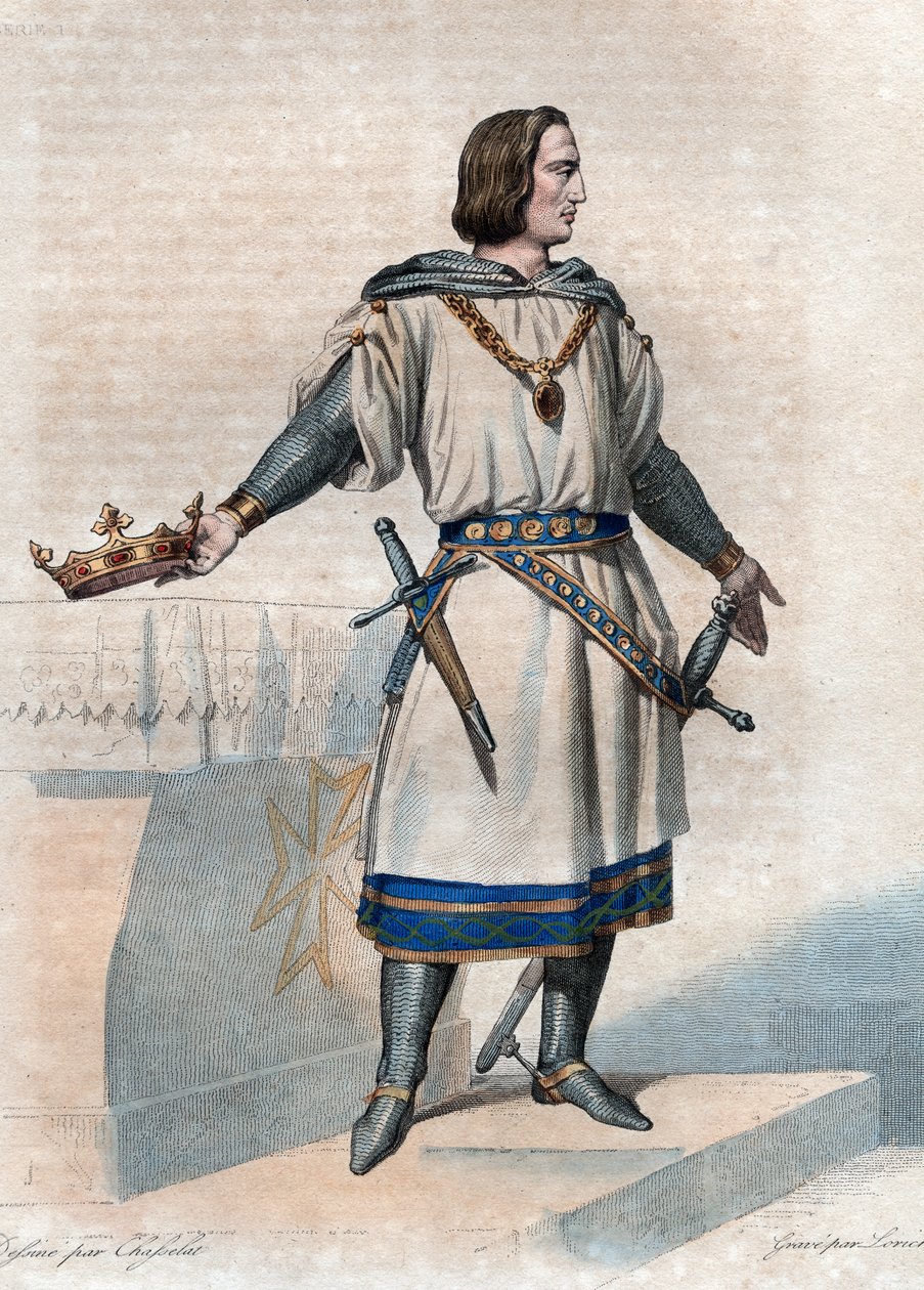 Porträtt av Filip II Augustus (1165-1223), kung av Frankrike. av French School