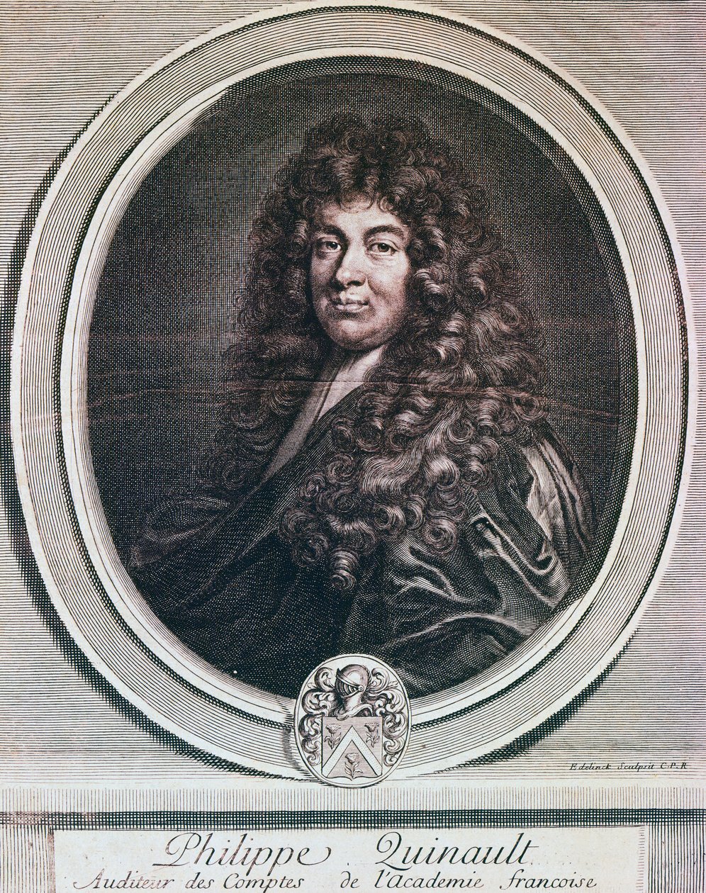 Porträtt av Philippe Quinault av French School
