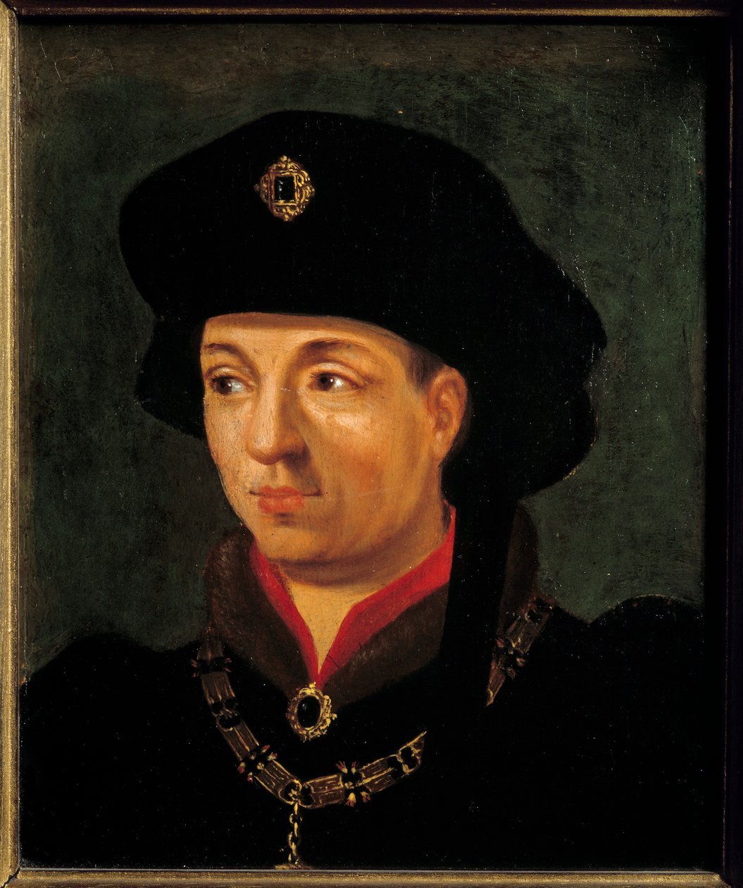 Porträtt av Philippe den gode, hertig av Bourgogne (1396-1463) Målning av den franska skolan. 1500-talet sön. 0,2x0,15 m versailles, slottets museum av French School