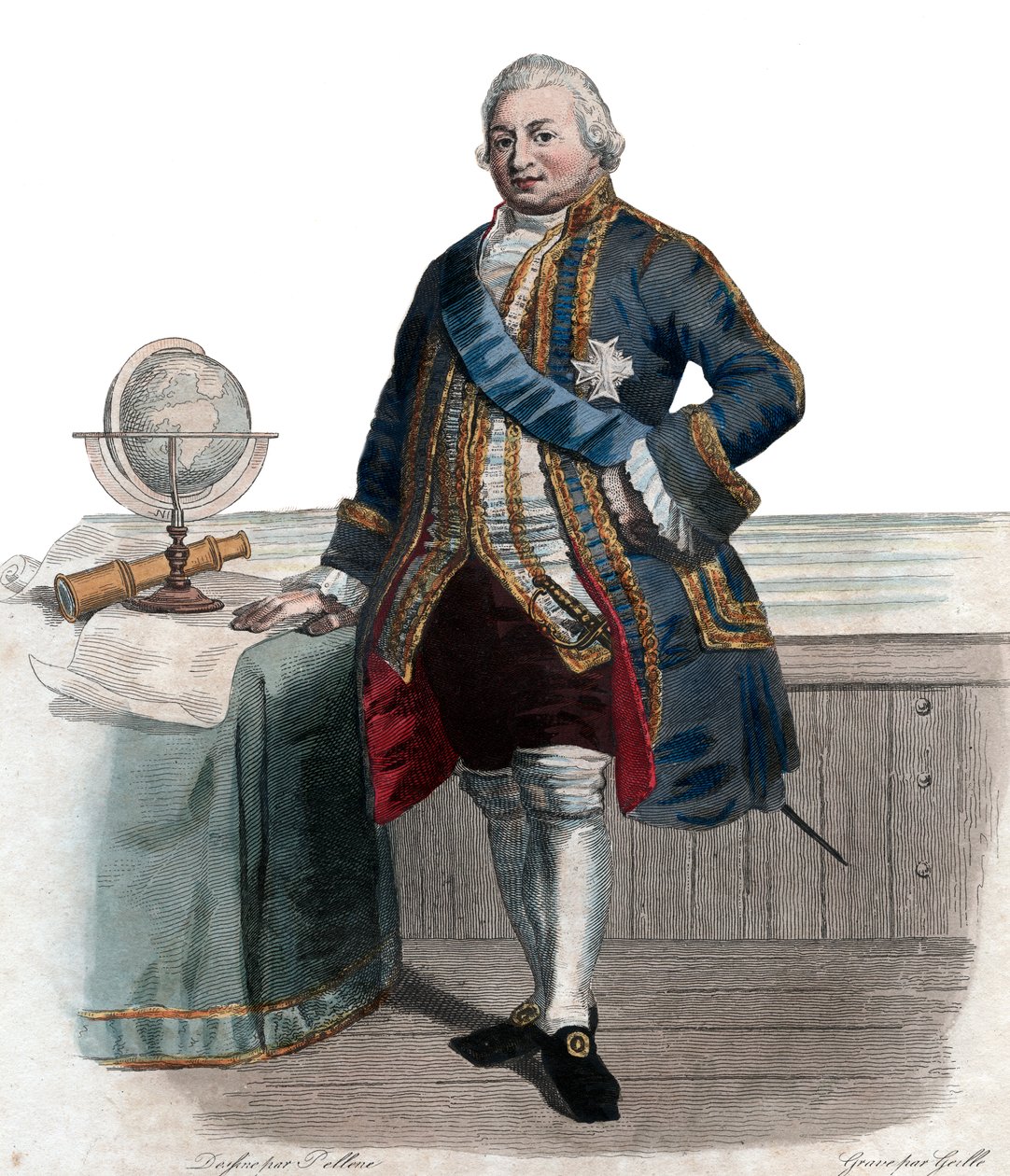 Porträtt av Pierre Andre de Suffren de Saint Tropez, fogde de Suffren (1729-1788), fransk amiral. av French School