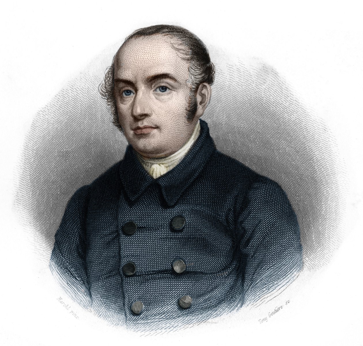 Porträtt av Pierre Antoine (Pierre-Antoine) Berryer (1790-1868) (kallad Berryer fils), fransk advokat. i "" LIBRE DES SPEAKERS"" av Louis de Cormenin Timon. 1842. Privat samling. av French School