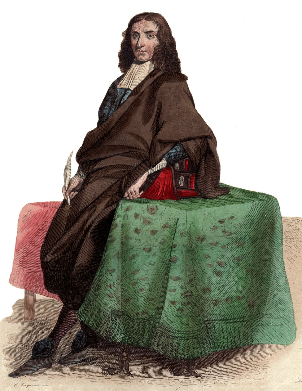 Porträtt av Pierre Bayle (1647-1706), fransk filosof och författare. av French School