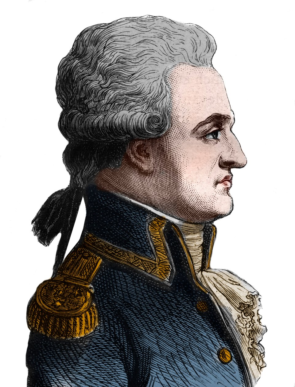 Porträtt av Pierre Charles de Villeneuve, fransk amiral (1763-1806), han började slaget vid Trafalgar, som var en katastrof, och efter självmord - i "The History of France" av Henri Martin av French School