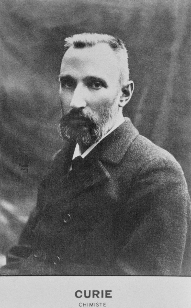 Porträtt av Pierre Curie (1859-1906) (sepiafoto) av French School