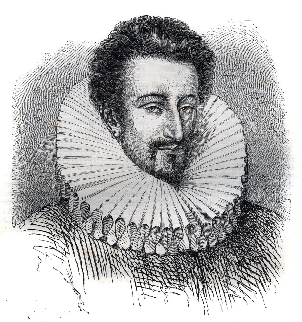 Porträtt av Pierre Farnese (Pietro Farnese) (1350-1415). Han har en jordgubbskrage. Gravyr i "" Påvarnas historia (...) Drottningkungens och kejsarnas brott genom århundradena" av Maurice Lachatre av French School