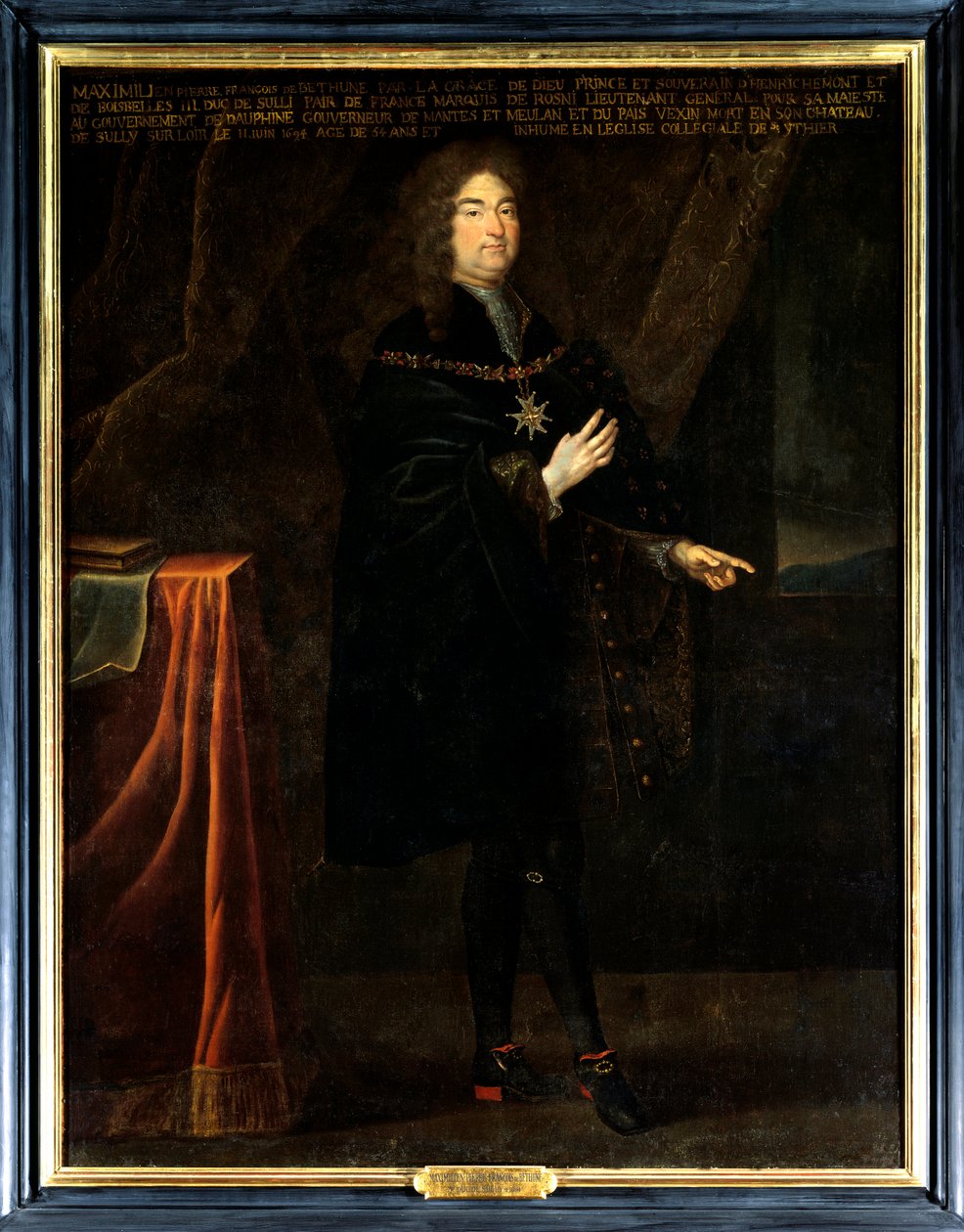 Porträtt av Pierre Francois Maximilian IV av Bethune, tredje hertig av Sully (1640-1694). Han har halsbandet med insignier av den Helige Andes Orden (Orden av den Helige Ande). Anonym målning från 1600-talet. Olja på duk. Obligatoriskt omnämnande: av French School