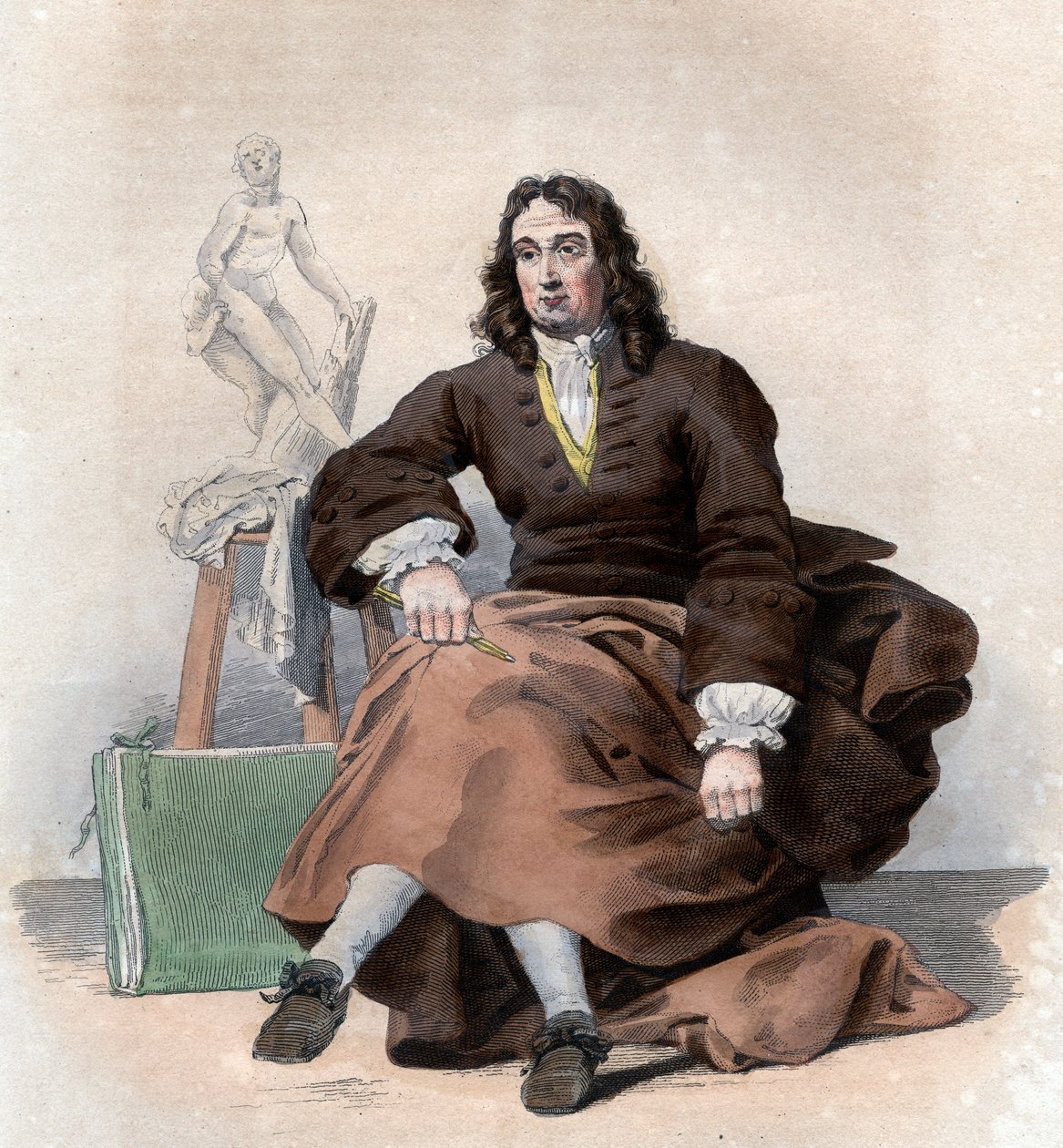 Porträtt av Pierre Puget (1620-1694), fransk målare, skulptör, arkitekt och ingenjör. av French School