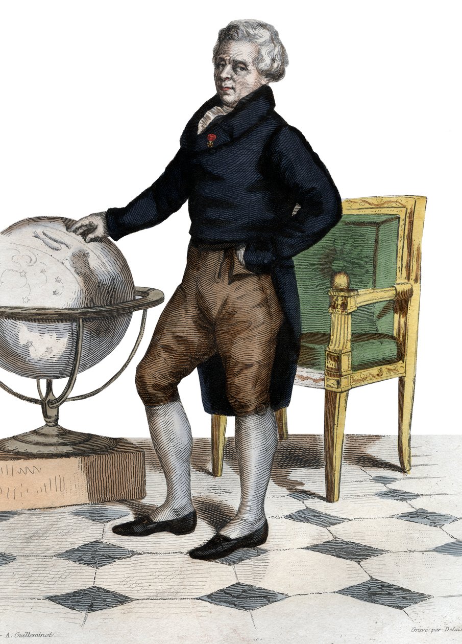 Porträtt av Pierre Simon, markis de Laplace (La Place) (1749-1827), fransk matematiker och astronom. av French School