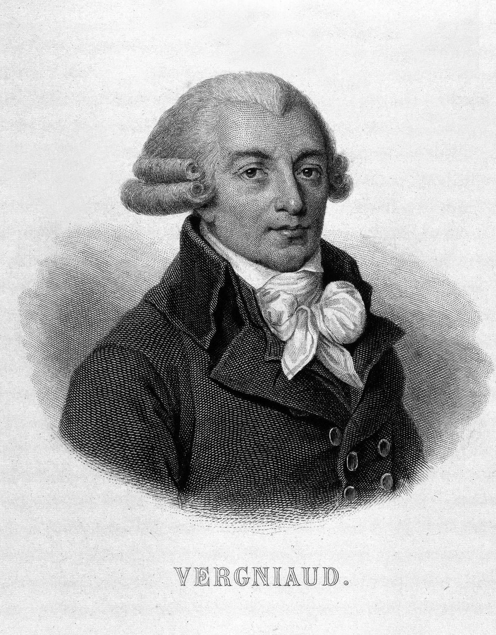 Porträtt av Pierre Victurien Vergniaud (1753-1793), fransk politiker. - i "" Revolution francaise"" av Thiers av French School