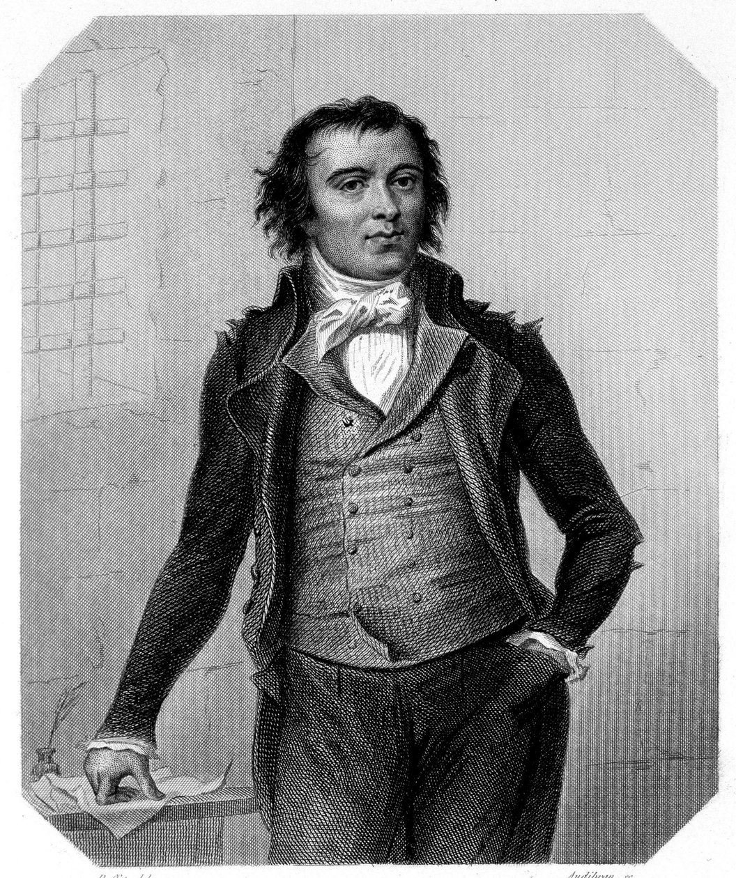 Porträtt av Pierre Victurien Vergniaud (1753-1793), fransk politiker. I Girondinernas historia” av Lamartine av French School