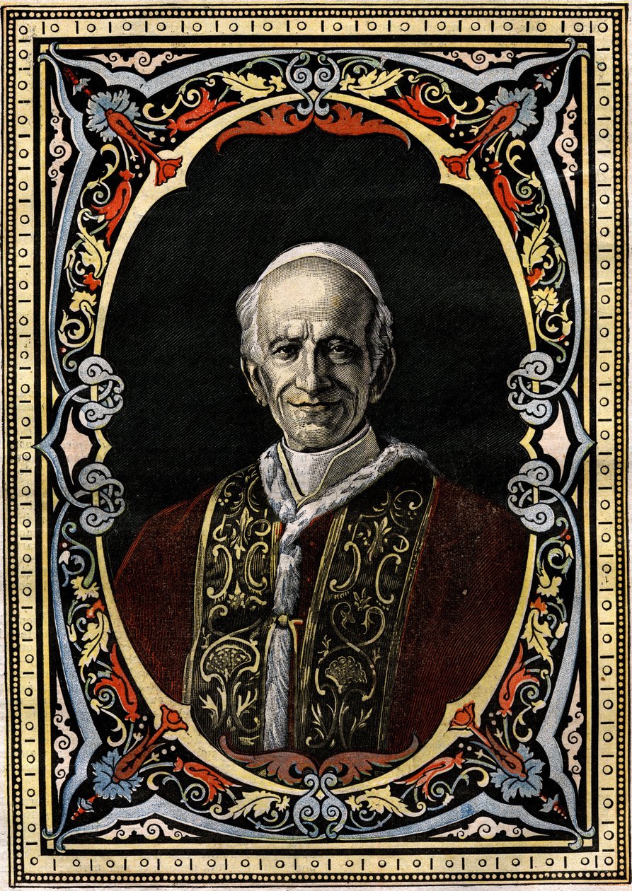 Porträtt av påven Leo XIII (Leone XIII, Gioacchino Pecci av French School