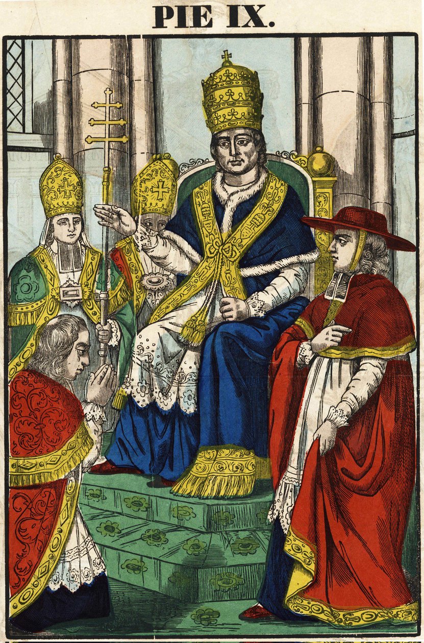Porträtt av påven Pius IX (1792 - 1878) av French School