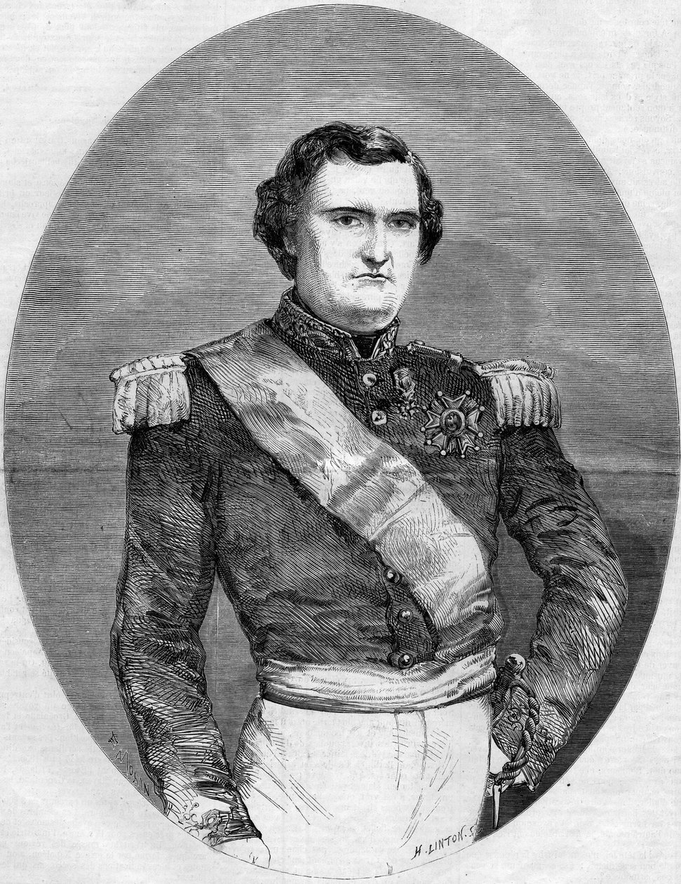 Porträtt av prins Napoleon Joseph Charles Paul Bonaparte (1822-1891). Gravyr i "" Le Monde Illustré"" nr 94 av 29 januari 1859. av French School