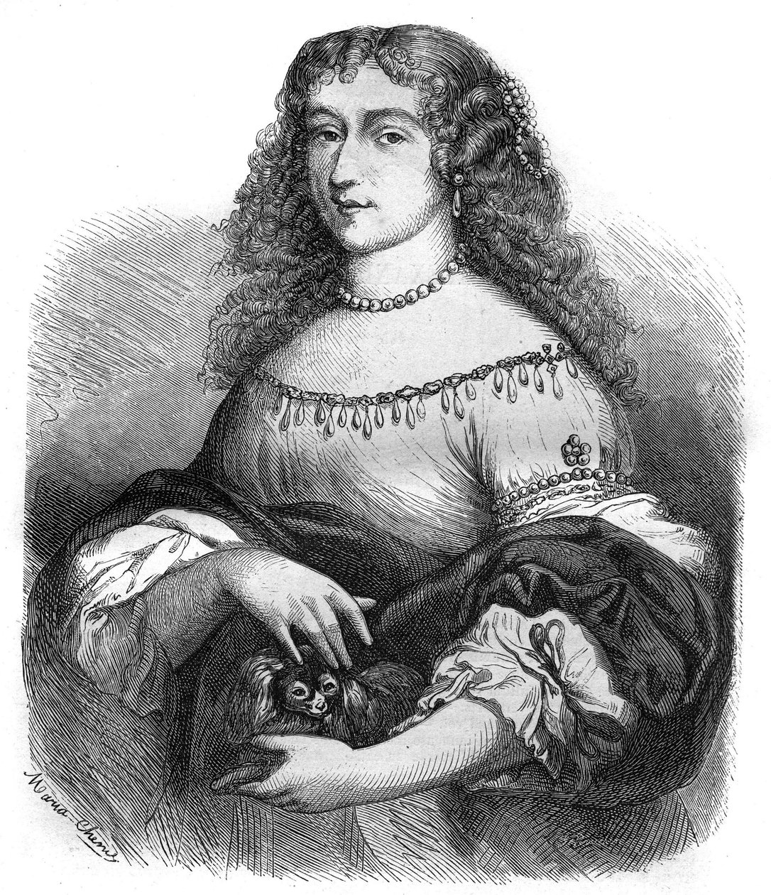 Porträtt av drottning Christine av Sverige (Kristina Vasa av French School