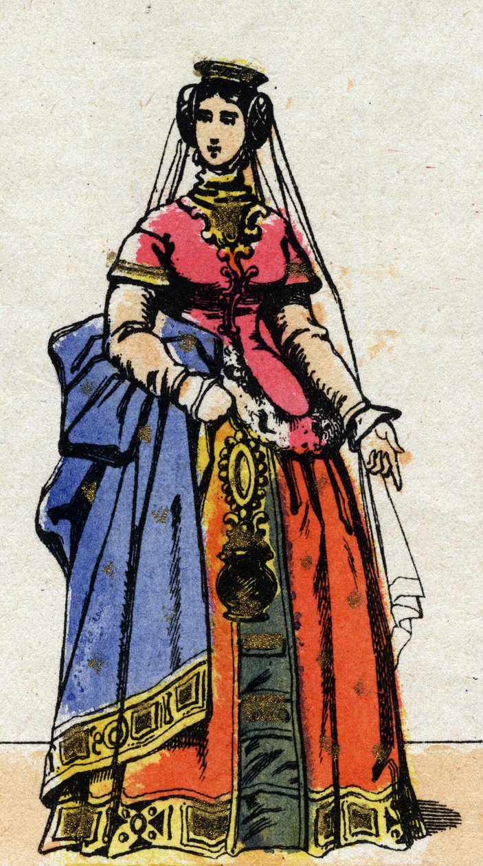 Porträtt av drottning Jeanne av Evreux (1307-1371). av French School