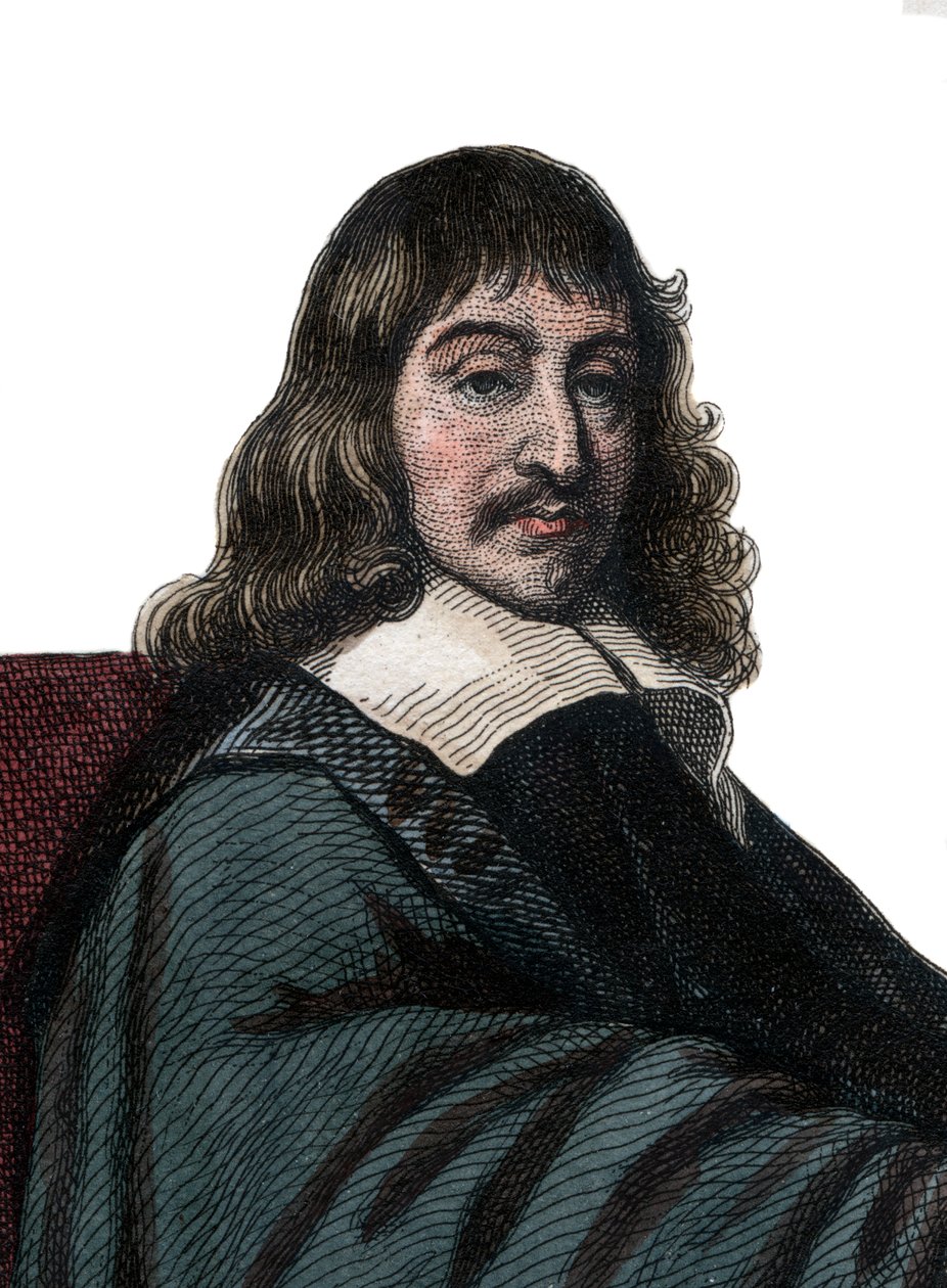 Porträtt av Rene Descartes (1596-1650), fransk filosof och författare. av French School