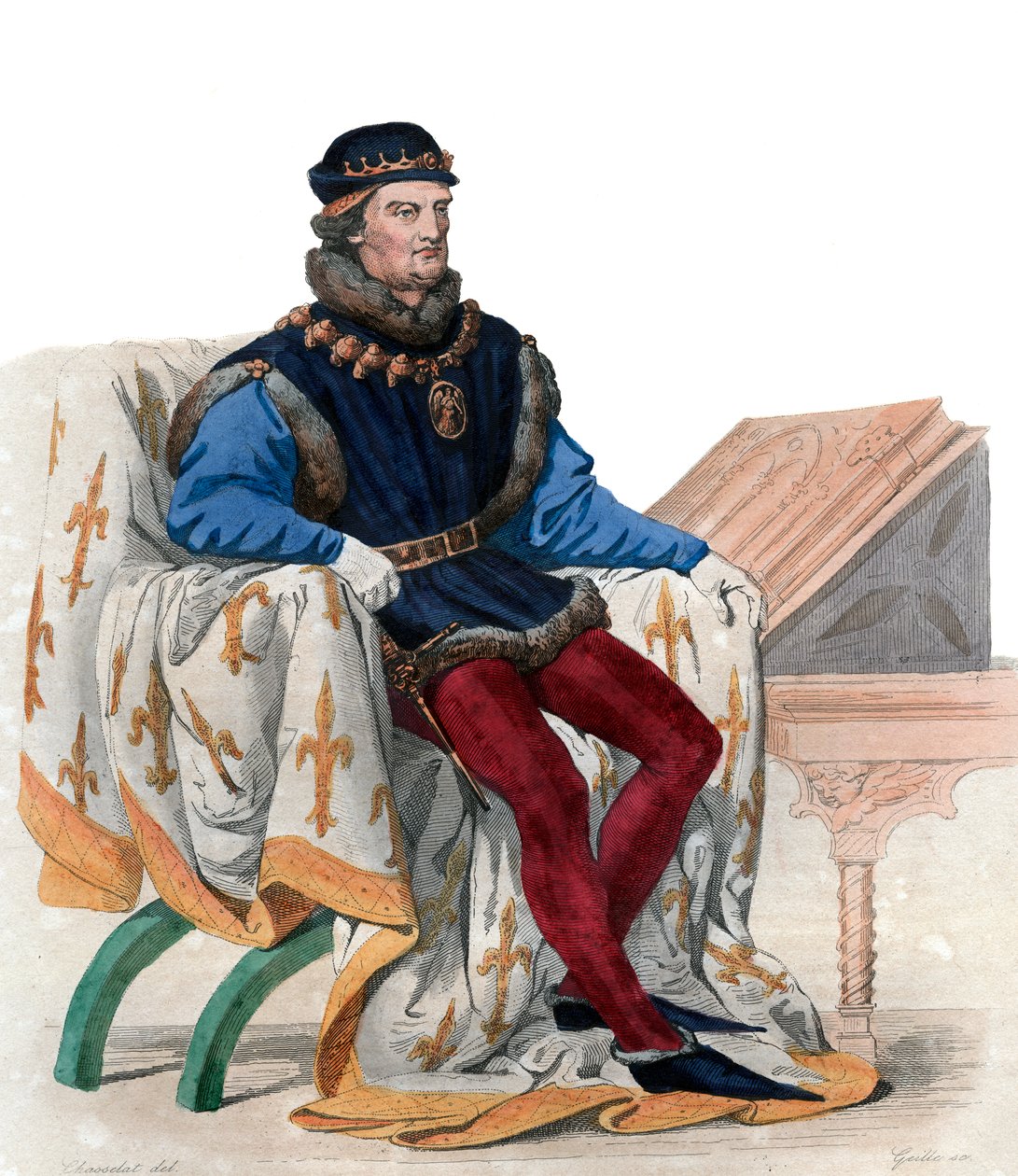 Porträtt av Rene av Anjou, även känd som kung René I av Neapel (1409-1480). av French School