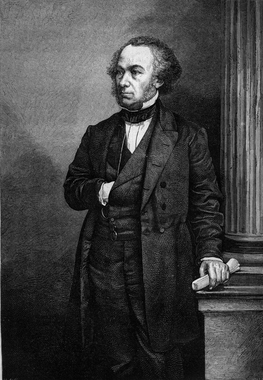 Porträtt av Richard Cobden (1804-1865), engelsk industriman och politiker. Gravyr i "" Le Magasin Picturesque"" av French School