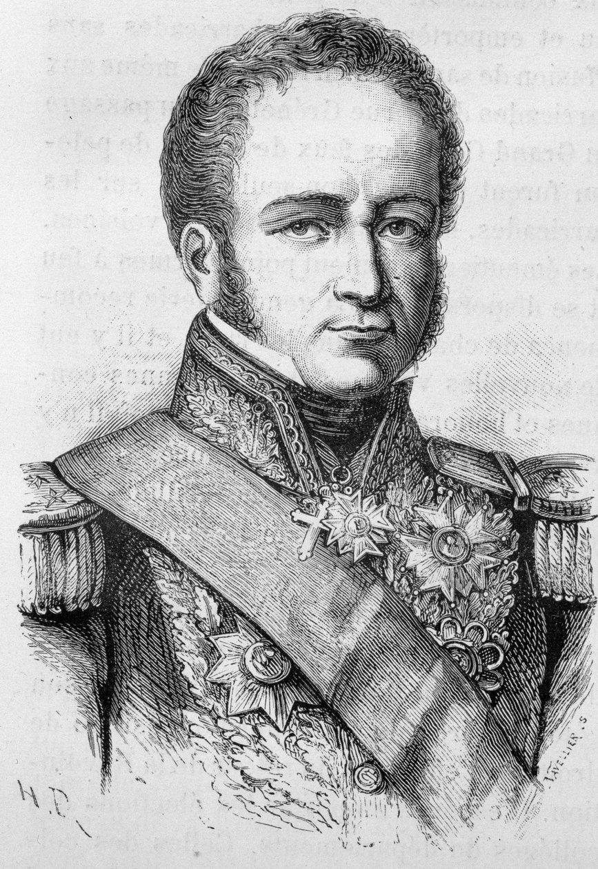 Porträtt av Rigny, fransk amiral (1782 - 1835) - i "" L