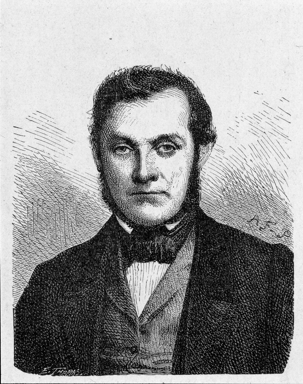 Porträtt av Robert Wilhelm Bunsen (1811 - 1899). tysk kemist.- i "" Album of Science; berömda vetenskapsmän; Stora upptäckter””” 1896. av French School