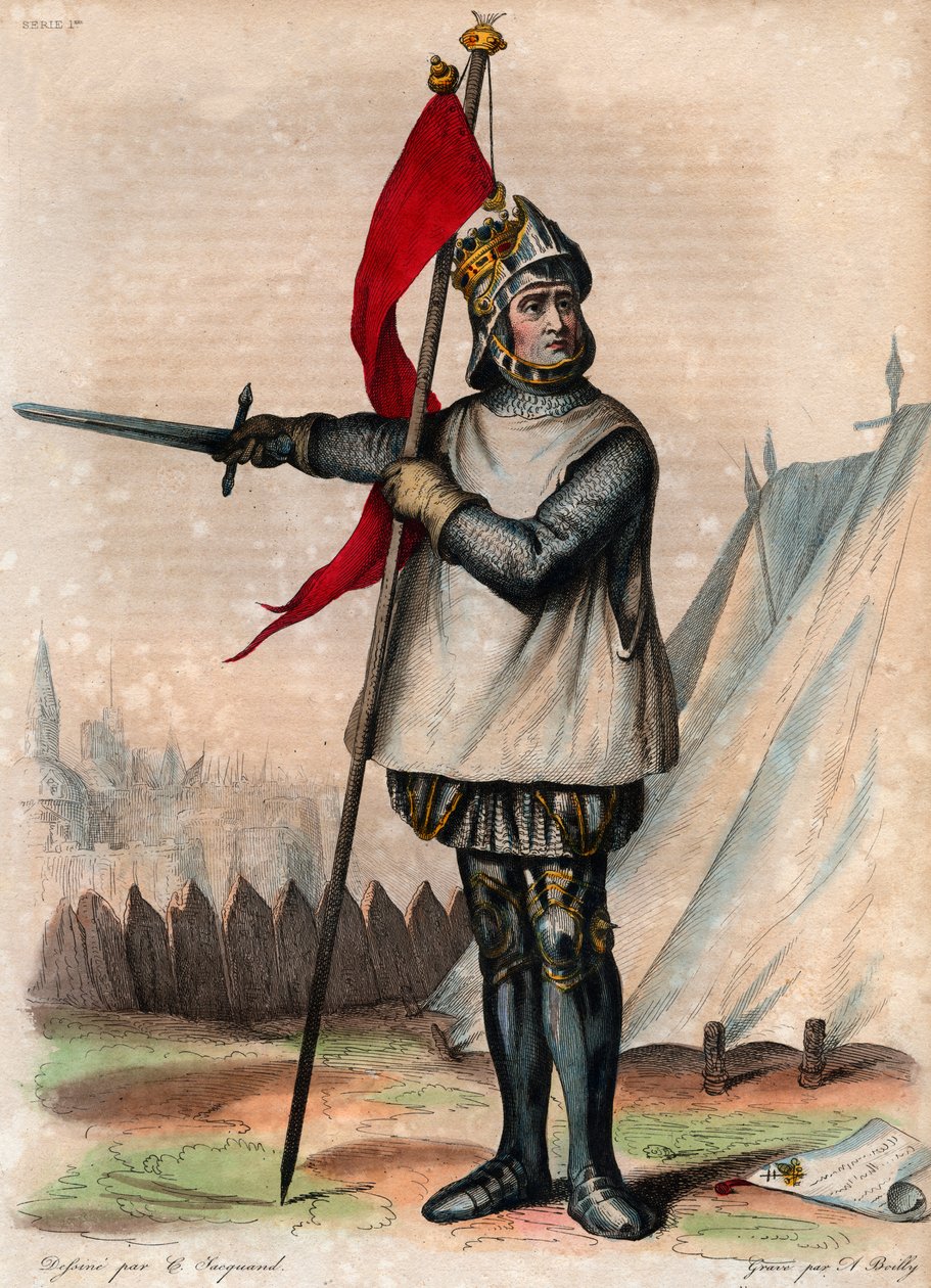Porträtt av Robert de Hauteville känd som Guiscard (1015-1085), hertig av Apulien och Kalabrien. av French School