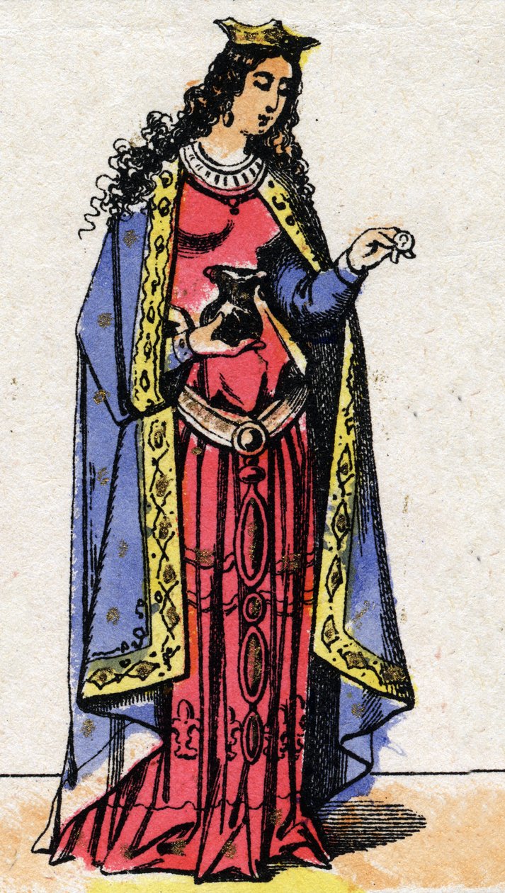 Porträtt av SAINT BATHILDE drottning av Frankrike (död 680) hustru till Clovis II. av French School