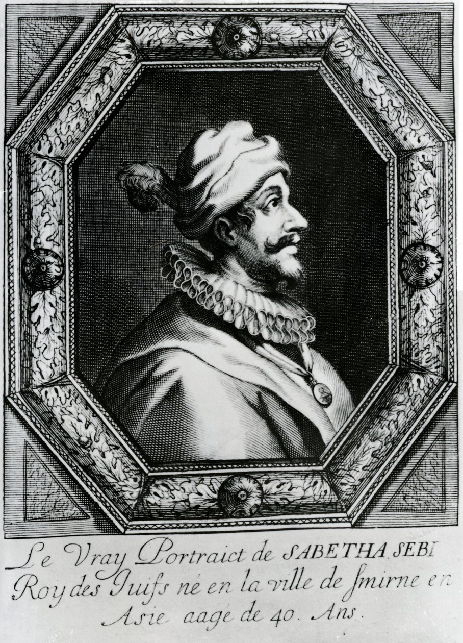 Porträtt av Sabbatai Zevi [1626 – 1676], ca 1666 av French School