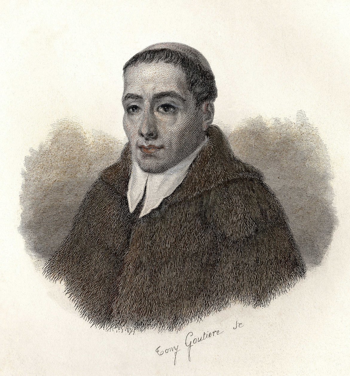 Porträtt av Sankt Bernhard av Menthon (923-1009), ärkediakon i Aosta och grundare av Sankt Bernhards hospice. I "Porträtt av nyttiga män" av French School