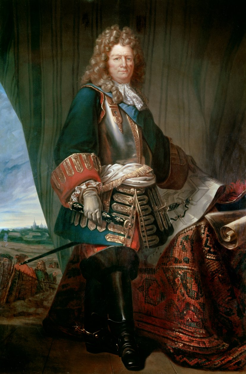 Porträtt av Sebastian Prestre-herren av Vauban (1633 - 1707), marechal av Frankrike. Anonym målning av den franska skolan. Musee Du Genie militaire i Angers. - Porträtt av Sebastien le Prestre, herre av Vauban (1633-1707), marskalk av Frankrike. Anonym pai av French School