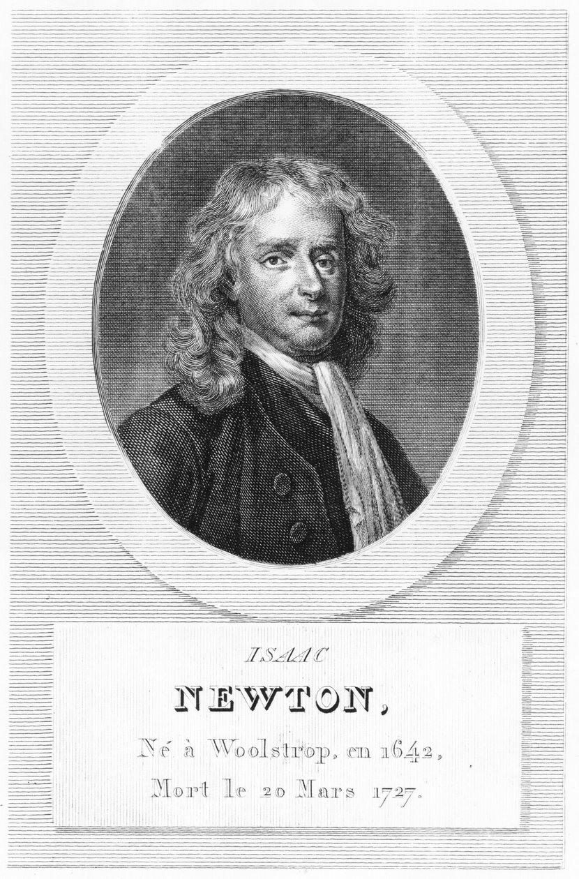 Porträtt av Sir Isaac Newton (1642-1727) av French School