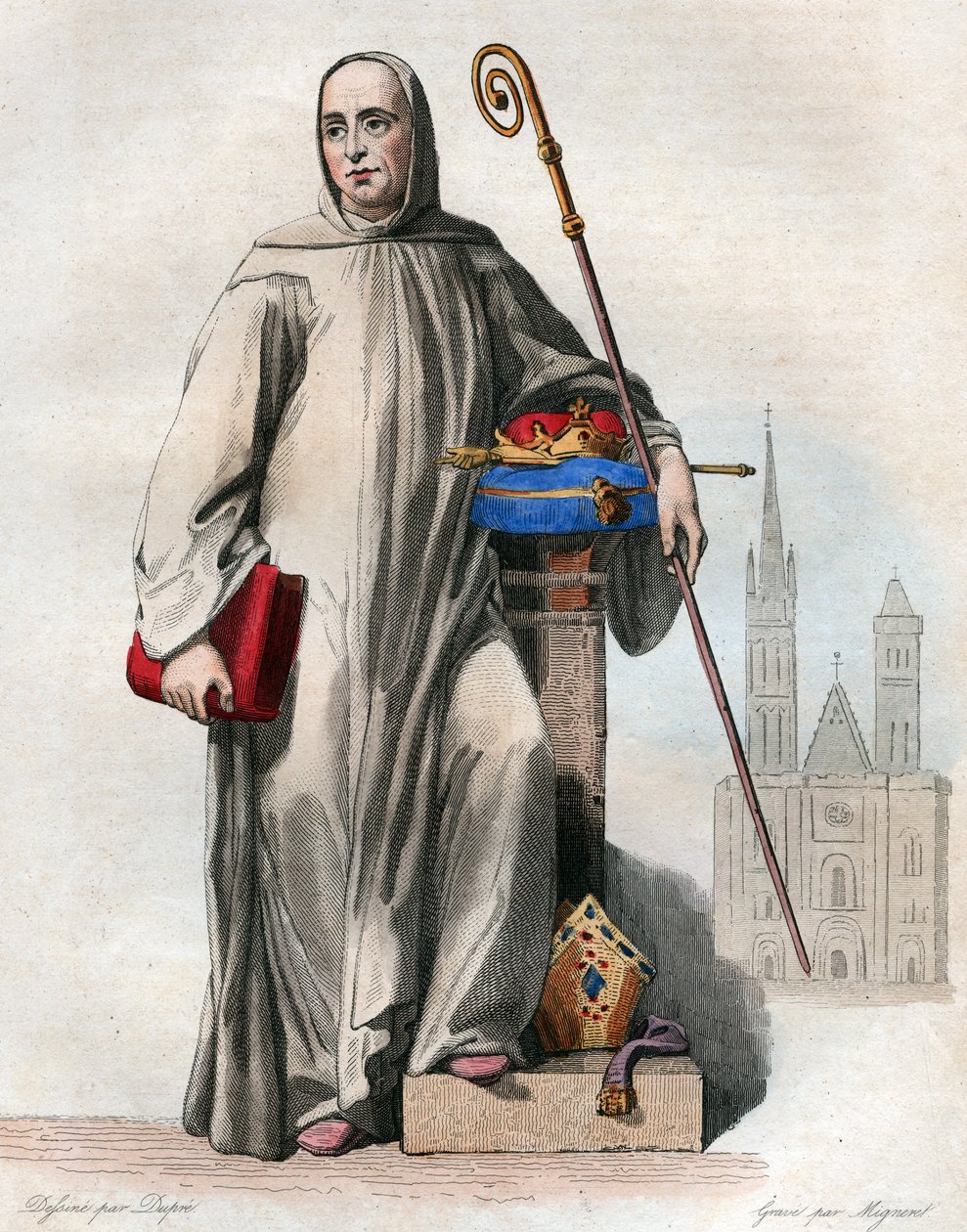Porträtt av Suger (abbe Suger) (1081-1151), fransk abbot och historiker. av French School