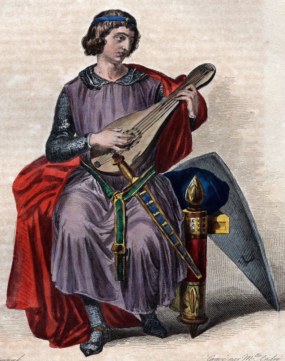 Porträtt av Theobald I (1201-1253), greve av Champagne (som Theobald IV) från födseln och kung av Navarra från 1234. av French School