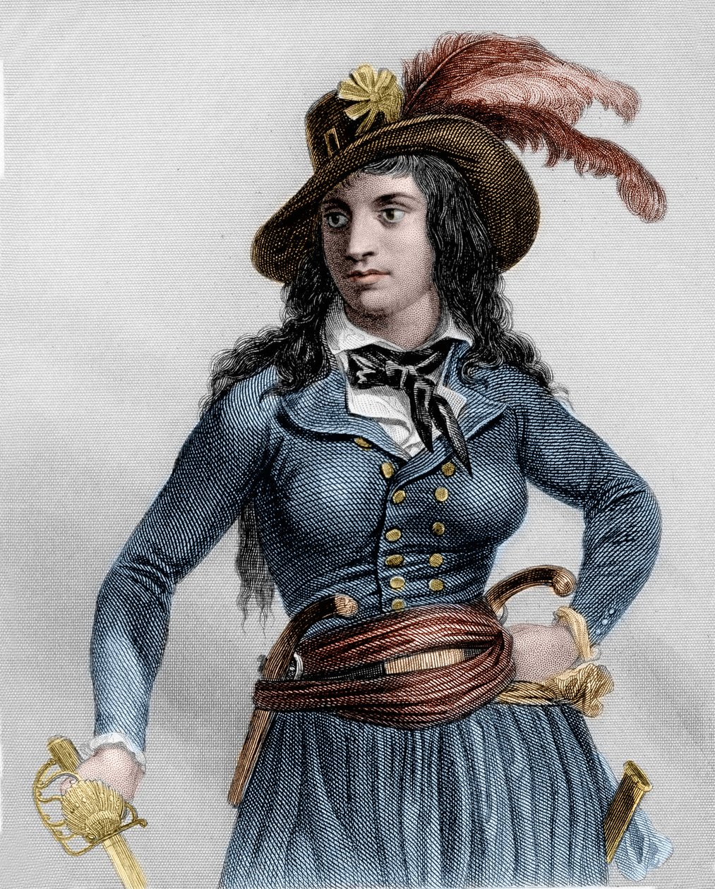 Porträtt av Theroigne de Mericourt (1762-1817), fransk revolutionär. av French School