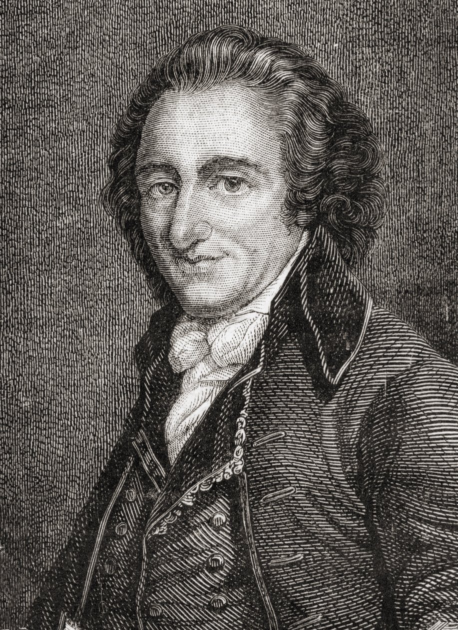 Porträtt av Thomas Paine (1737-1809) (gravyr) av French School