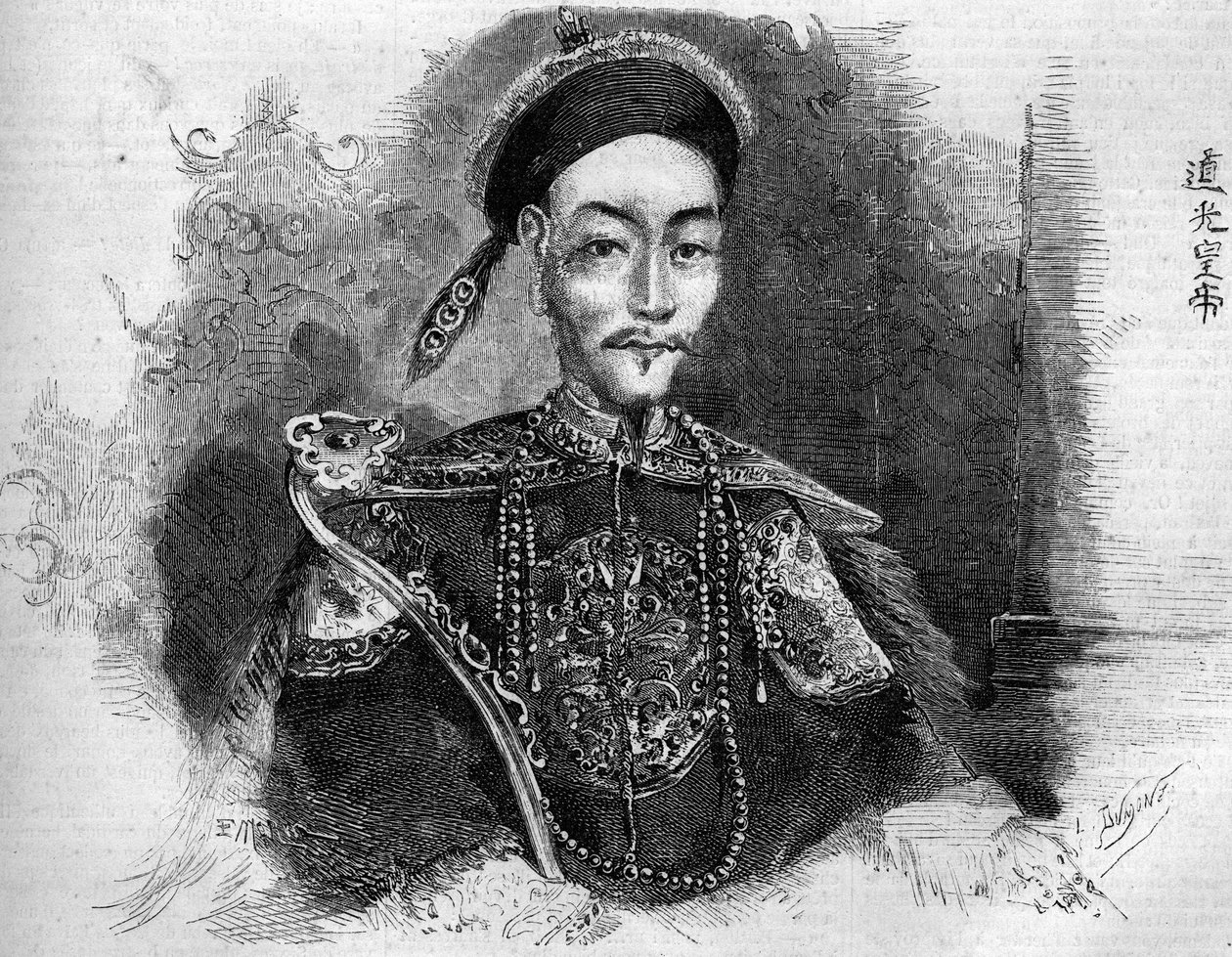 Porträtt av Toa Kwang (Toa-Kwang eller Daoguang) (1782-1850), Kinas kejsare under Qingdynastin. Gravyr i "" Le Monde Illustré"" nr 136 av 19 november 1859. av French School