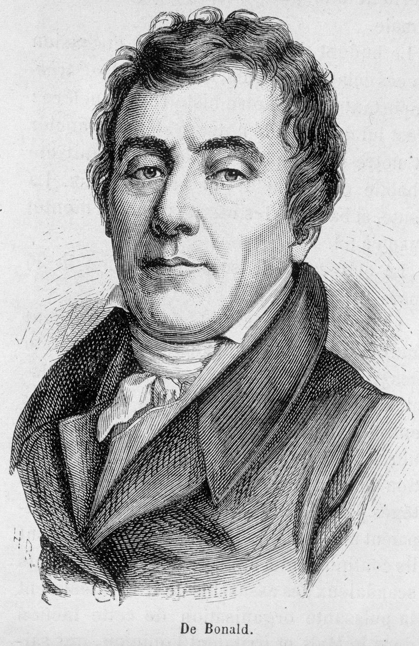 Porträtt av Viscount Louis de Bonald (1754 - 1840), fransk politisk författare - i "L