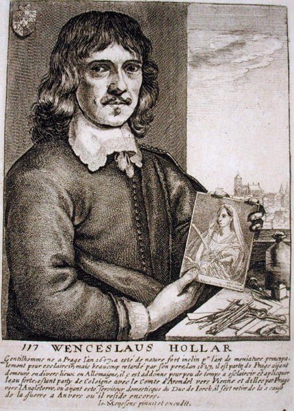 Porträtt av Wenceslaus Hollar (1607-77) (gravyr) av French School