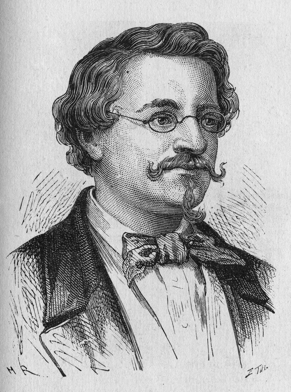Porträtt av Wilhem Hofmann, kemist - i "" Album of Science; berömda vetenskapsmän; Stora upptäckter””” 1896. av French School