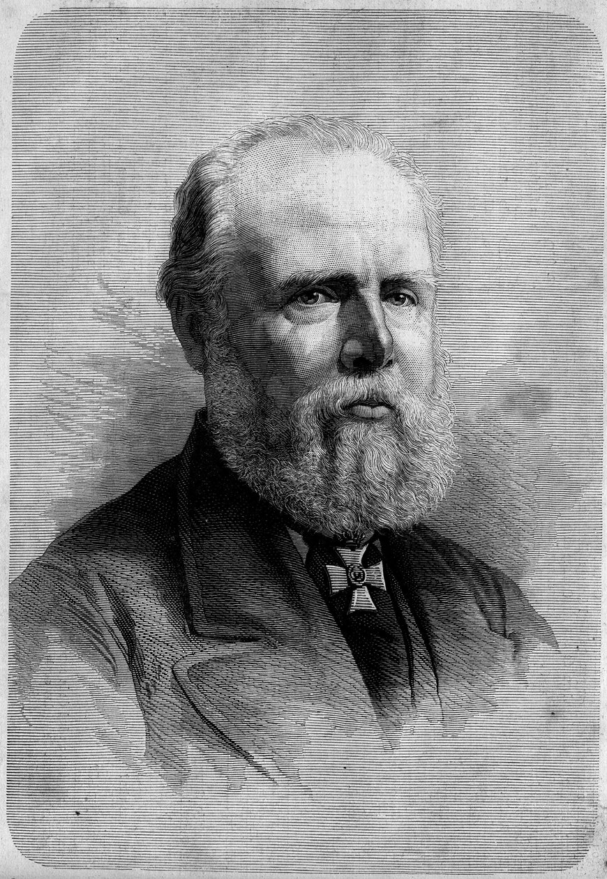 Porträtt av Vilhelm III (1817-1890), kung av Holland. Gravyr i "" Le Monde Illustré"" nr 1139 den 25 januari av French School