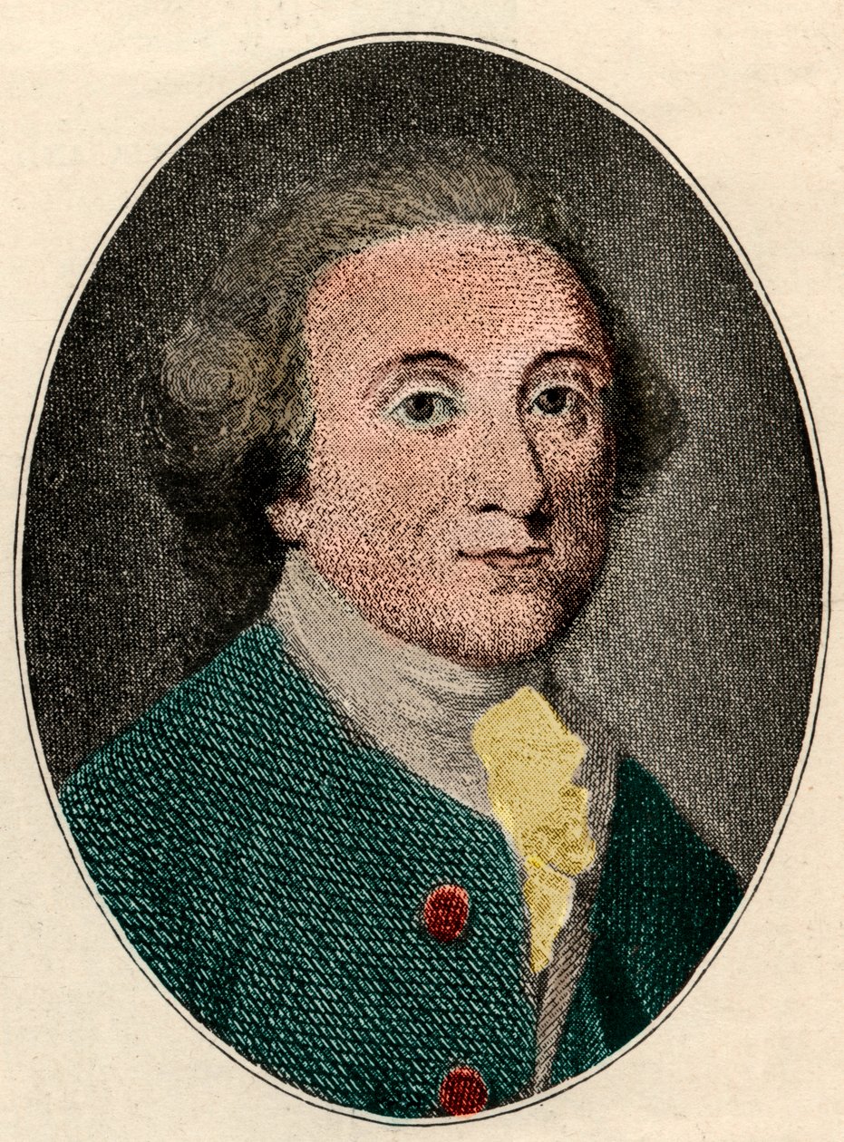 Porträtt av William Whitehead (engelsk poet) (1715-1785). av French School