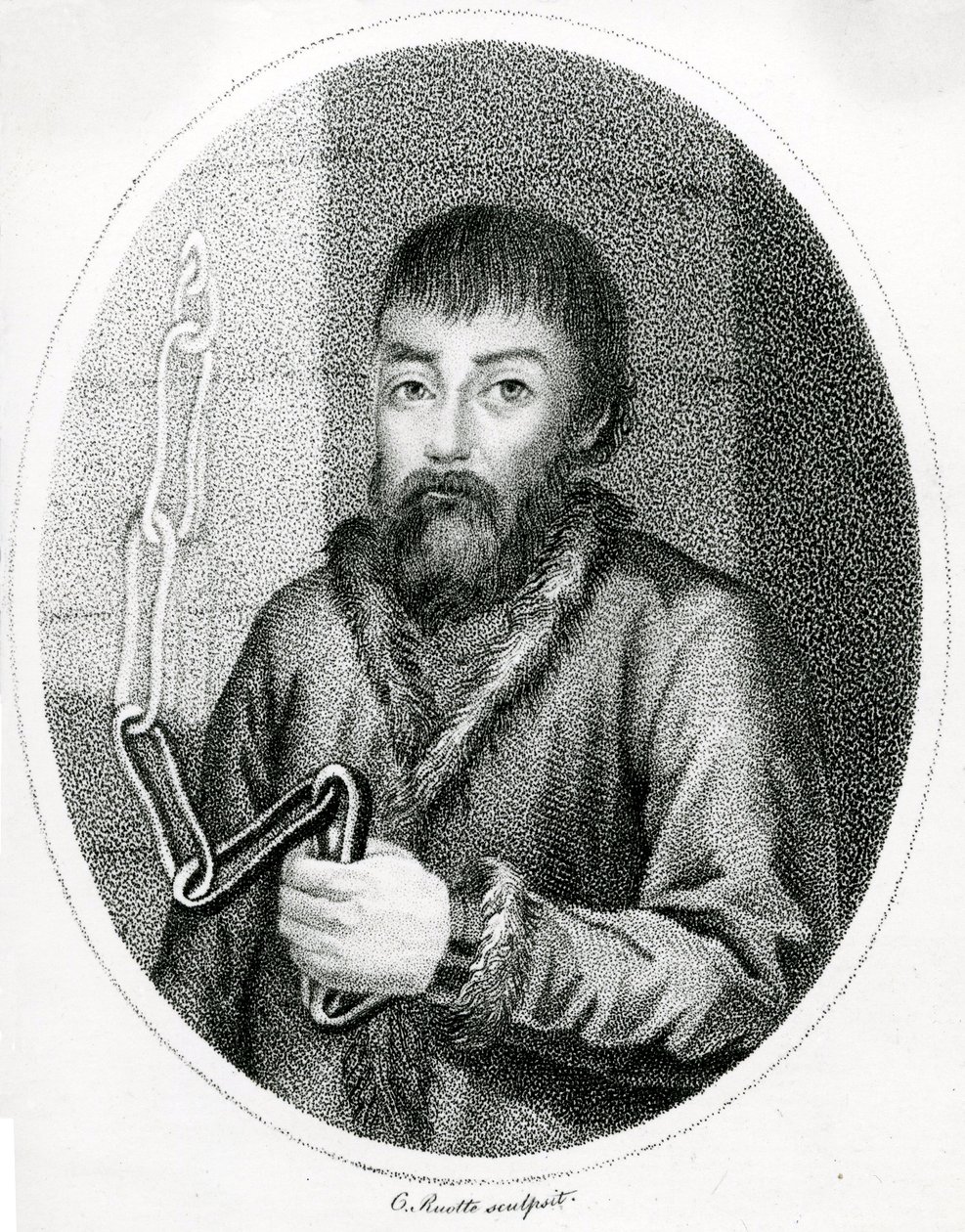 Porträtt av Emelyan Pugachev, 18tn Centura av French School