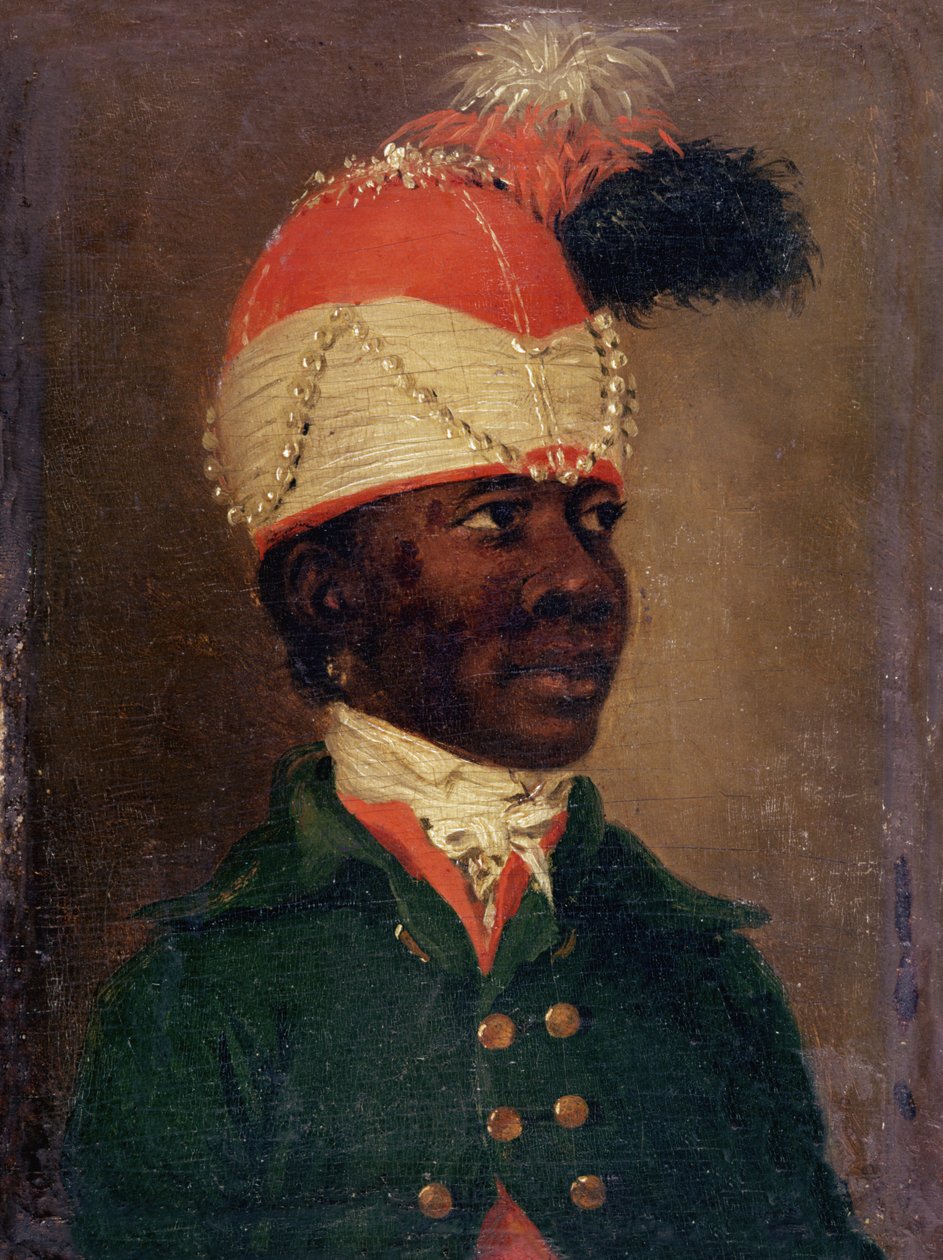 Porträtt av Zamor (olja på duk) av French School
