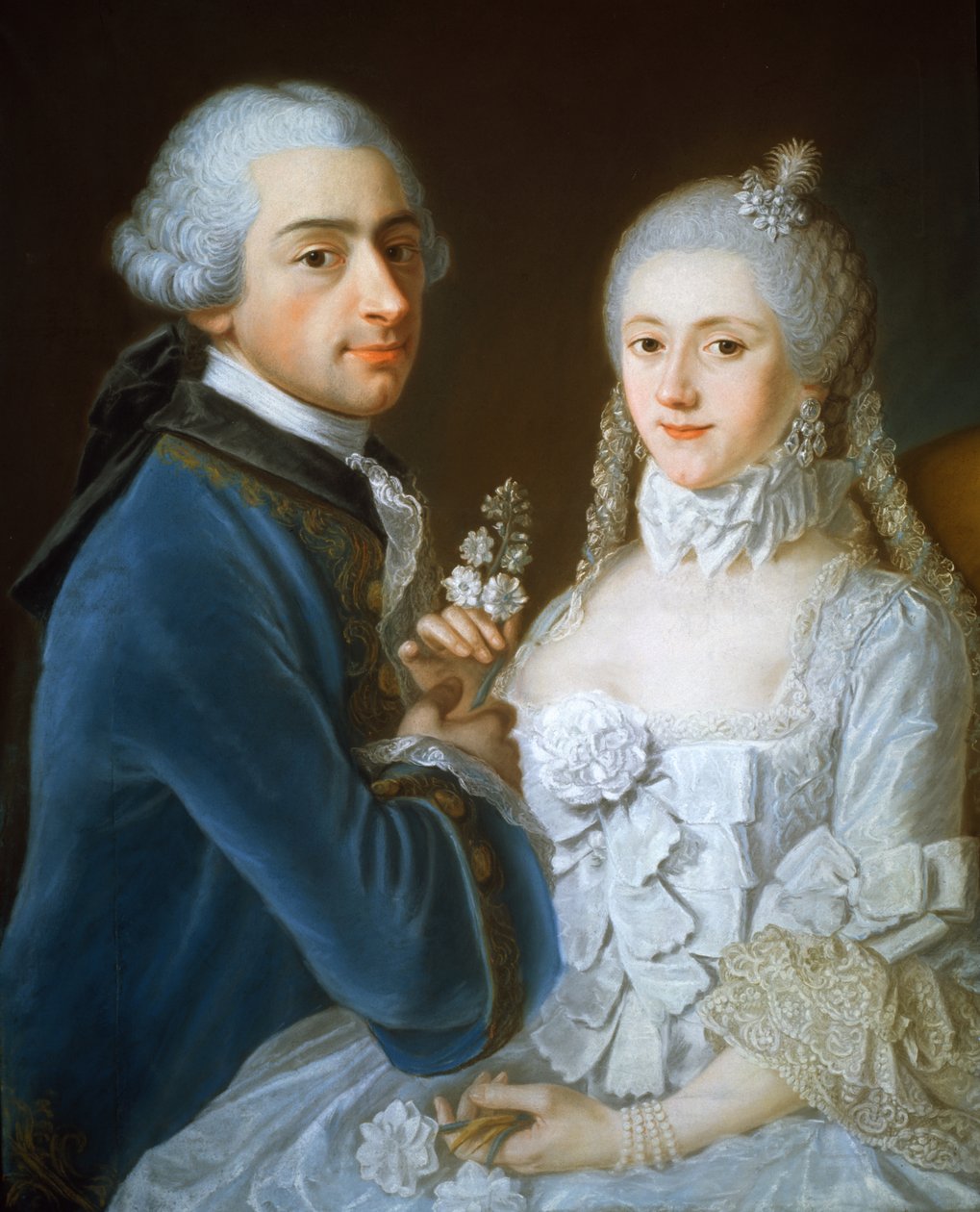 Porträtt av ett gift par, 1752 av French School