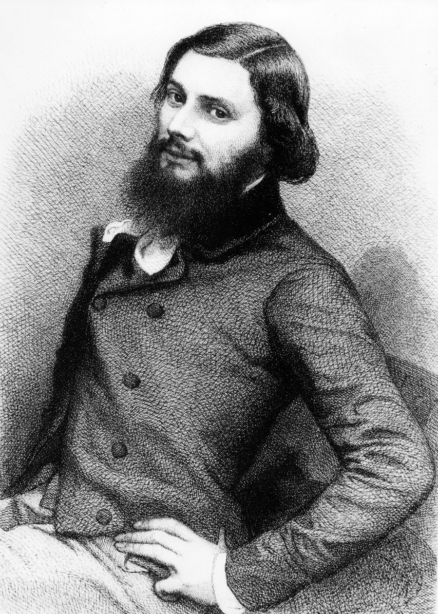 Porträtt av en ung Gustave Courbet, ca 1840-talet av French School