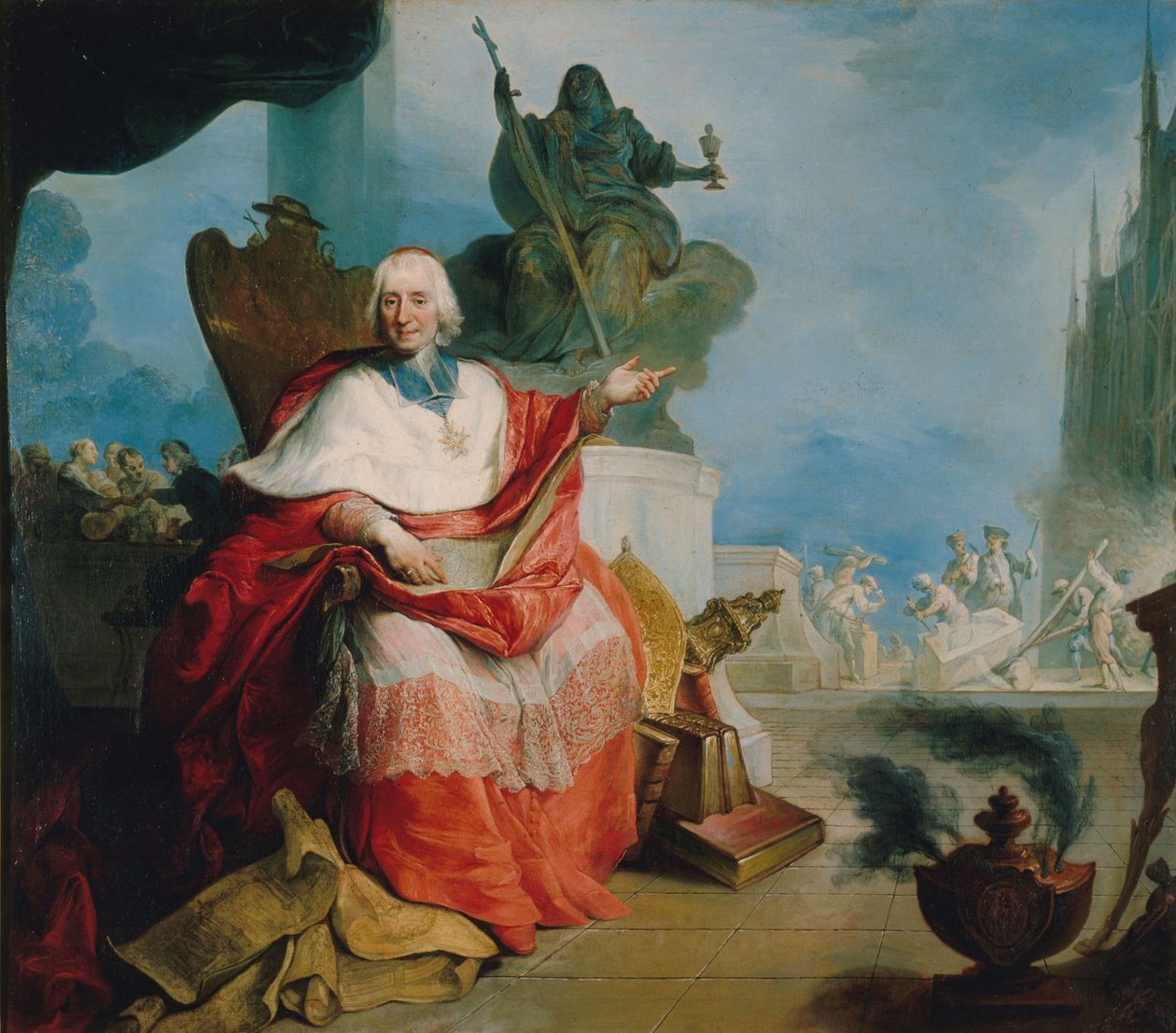 Porträtt av kardinal Louis Antoine de Noailles (1651-1729), ärkebiskop av Paris av French School