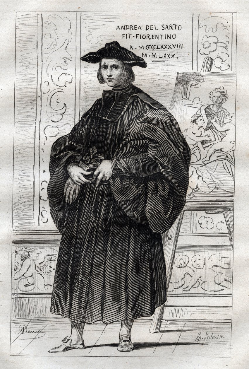 Porträtt av den italienska målaren Andrea del Sarto (Andrea d