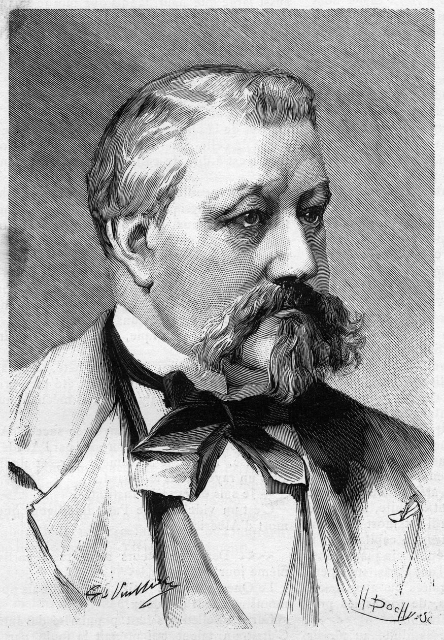 Porträtt av journalisten och romanförfattaren Alberic andra avlidne 1887, i Le Monde Illustré. av French School