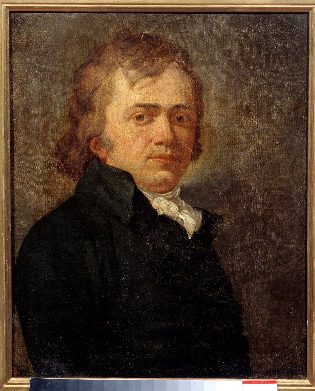 Porträtt av en man som en gång identifierades som Andre Chenier (1762-1794), fransk rojalistisk poet. Anonym fransk målning av French School
