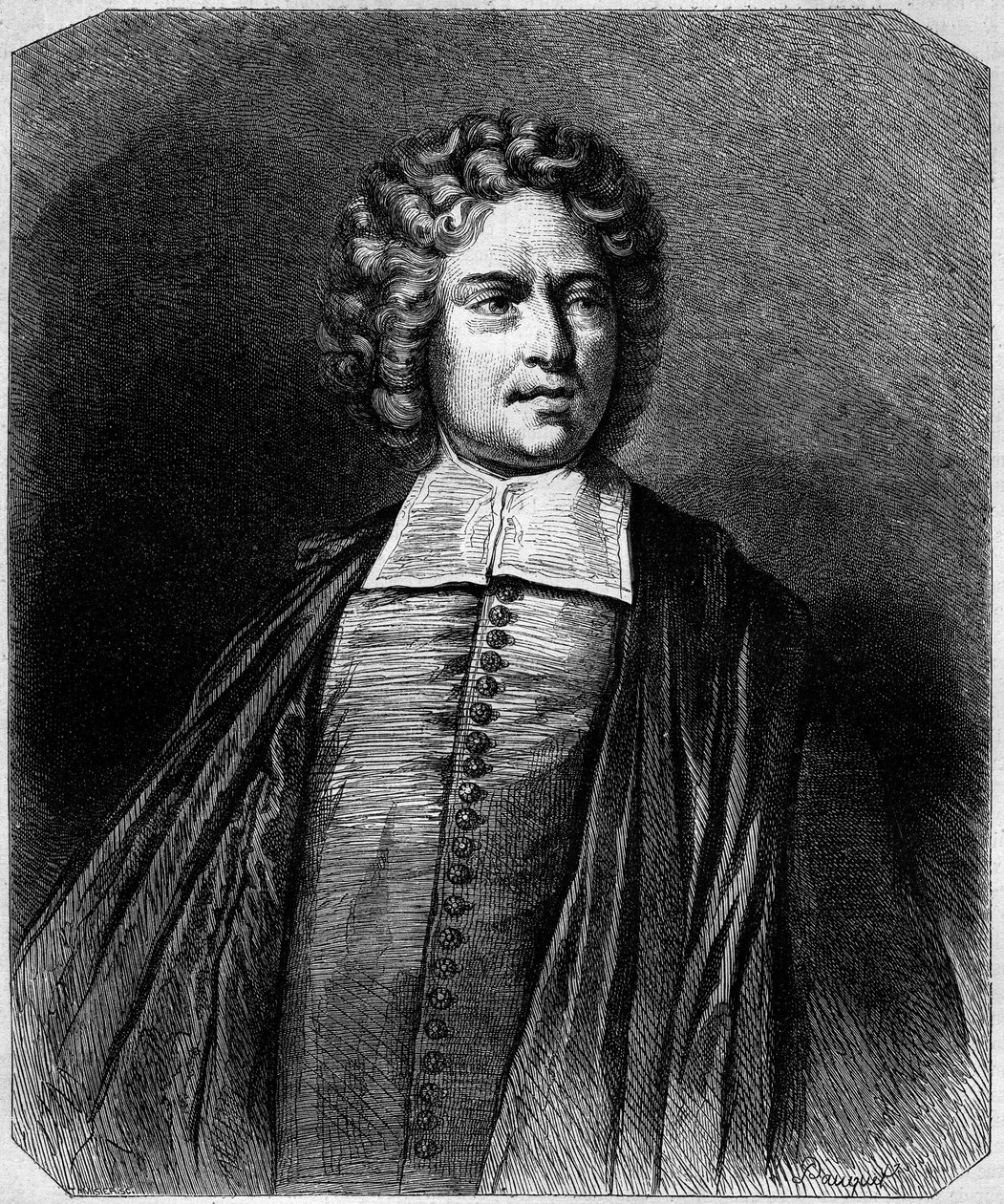Porträtt av abboten av Sankt Peter (Charles Irenee Castel de Saint-Pierre av French School